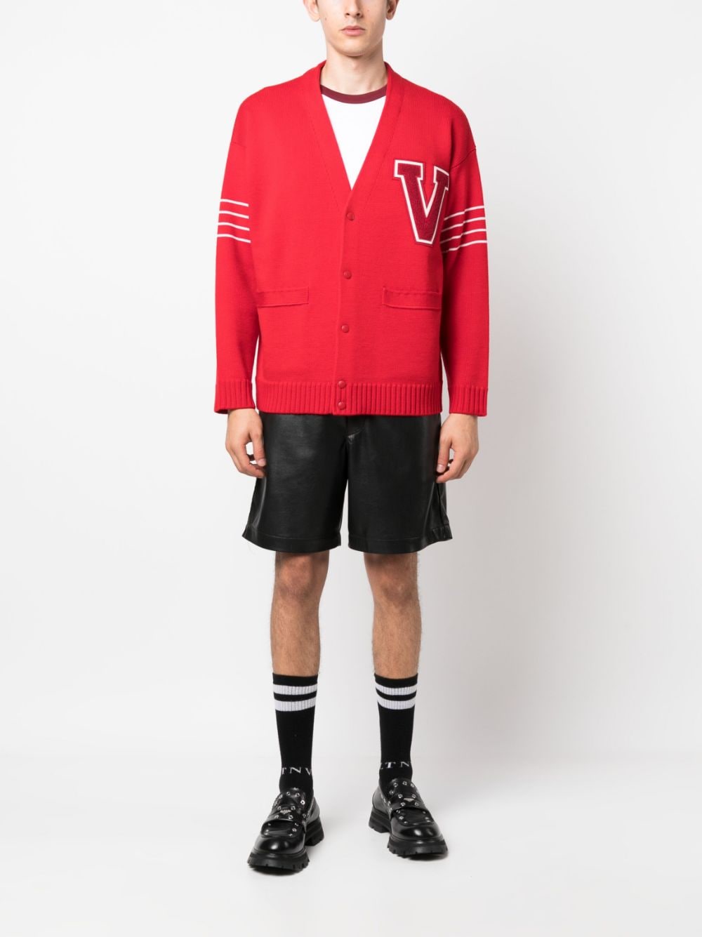 VLogo-Patch Wool Cardigan