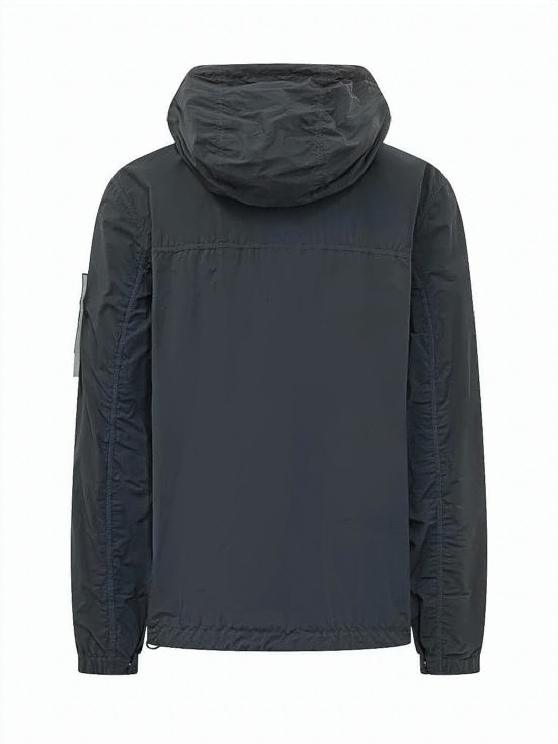Minimalist Black Polyamide Jacket With Hood