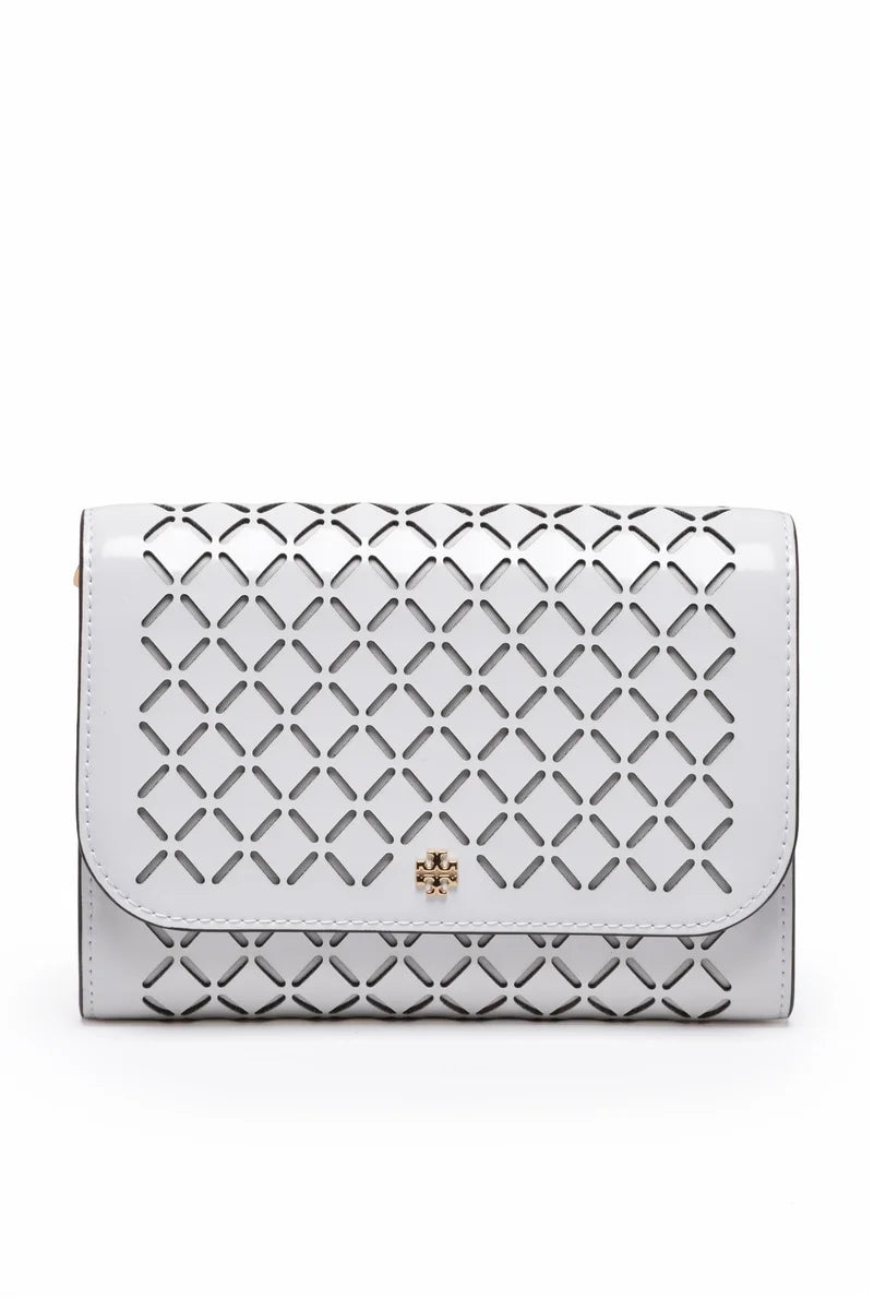 Emerson Perforated Shoulder Bag - White