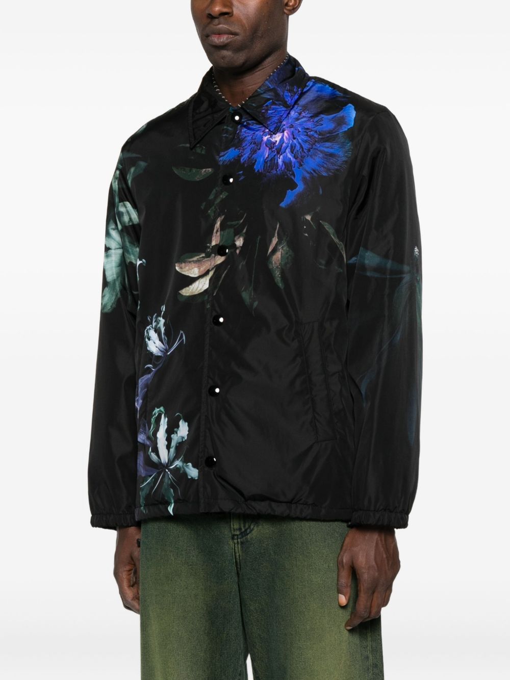 Artistic Floral Print Casual Jacket