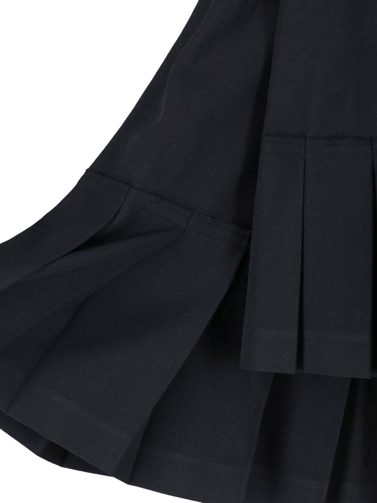 Black Asymmetrical Pleated Layered Skirt