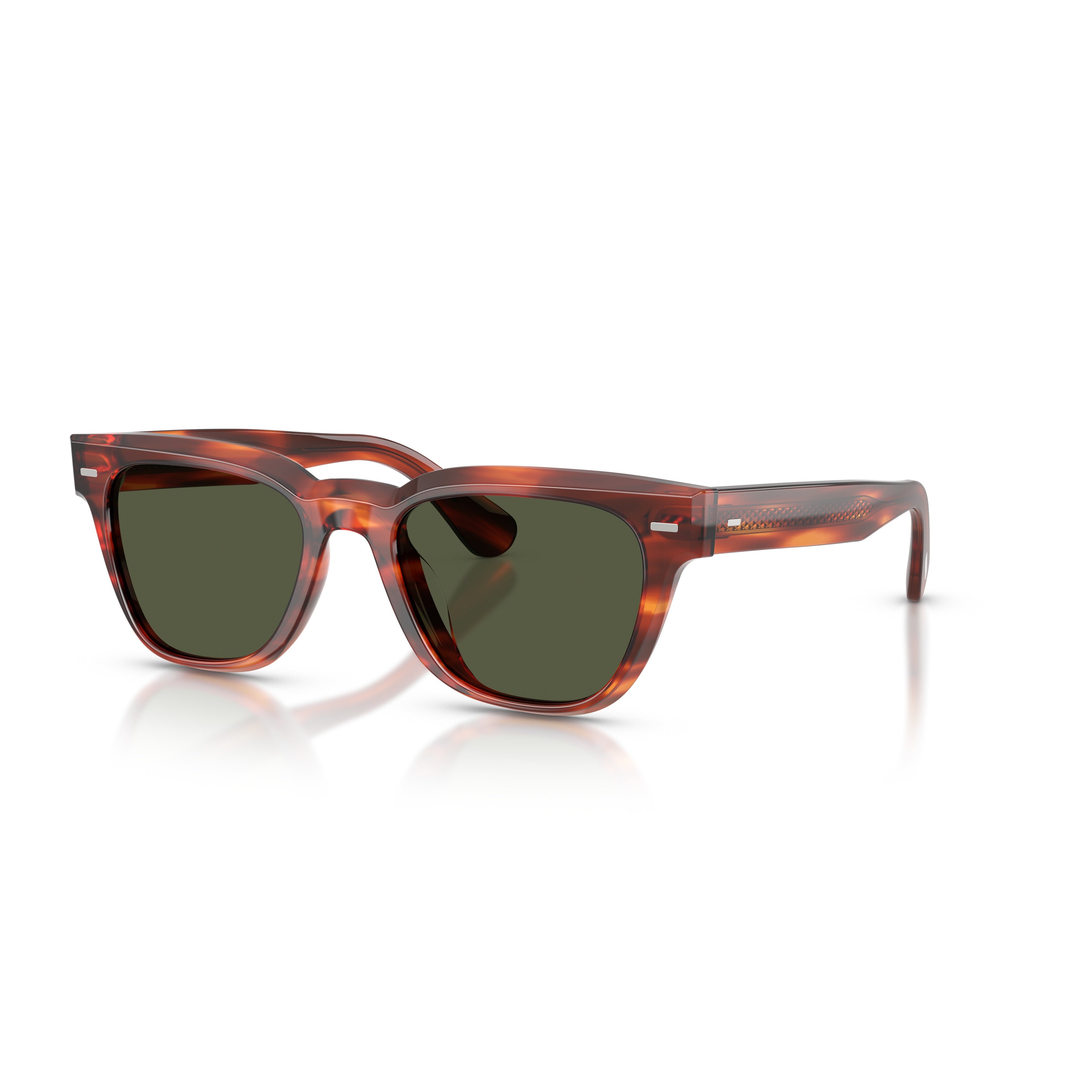 0ov5601su Square Frame Tortoiseshell Sunglasses with Textured Arms