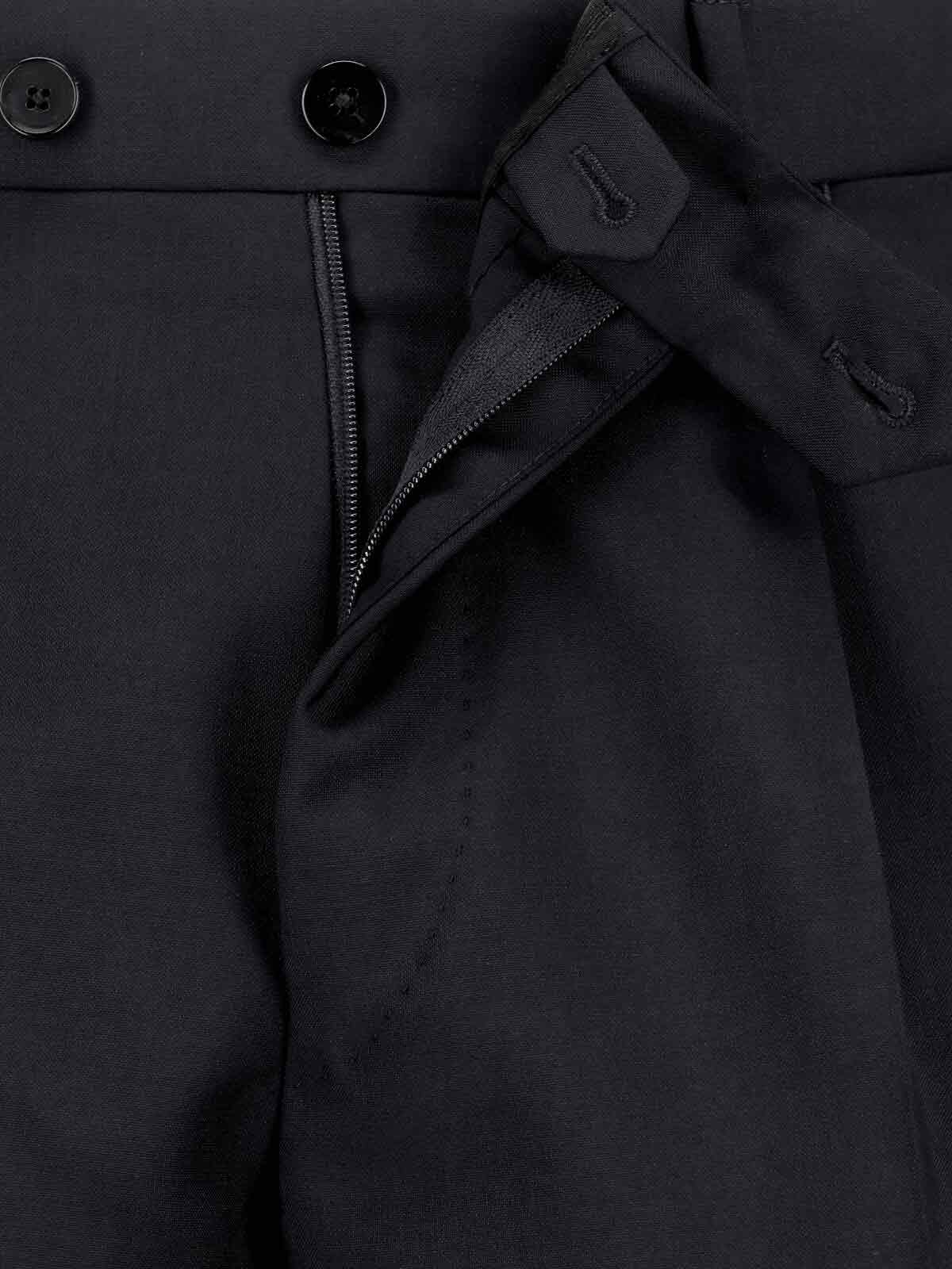 Black Double-Breasted Wool And Mohair Blend Suit