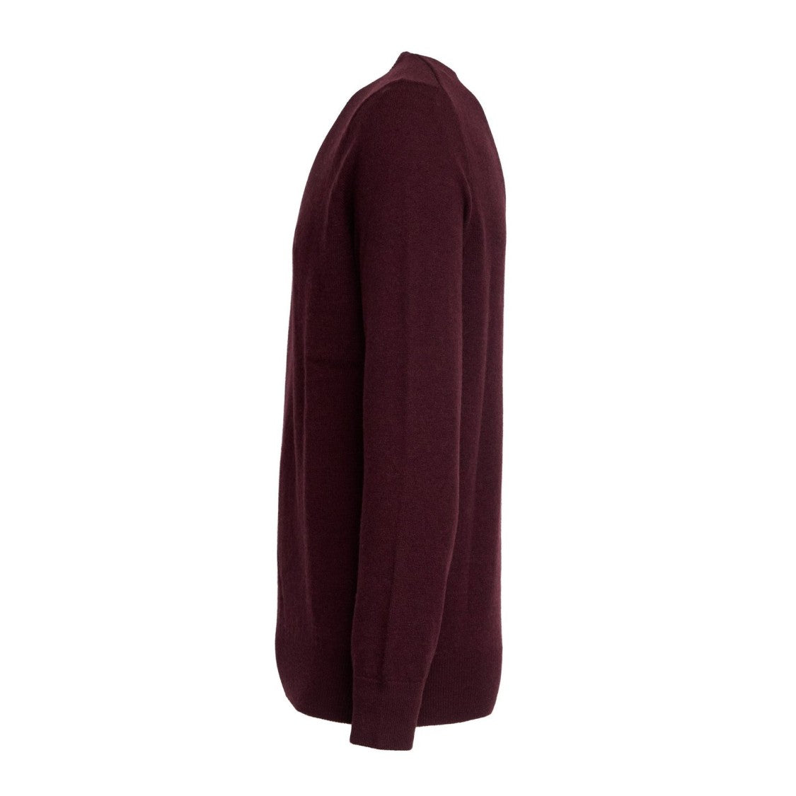 Rich Red Sweater With Ribbed Cuffs And Timeless Design