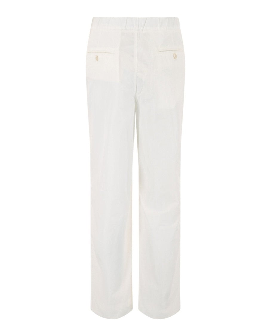 Mid-Rise Straight Leg Pants With Flap Pockets