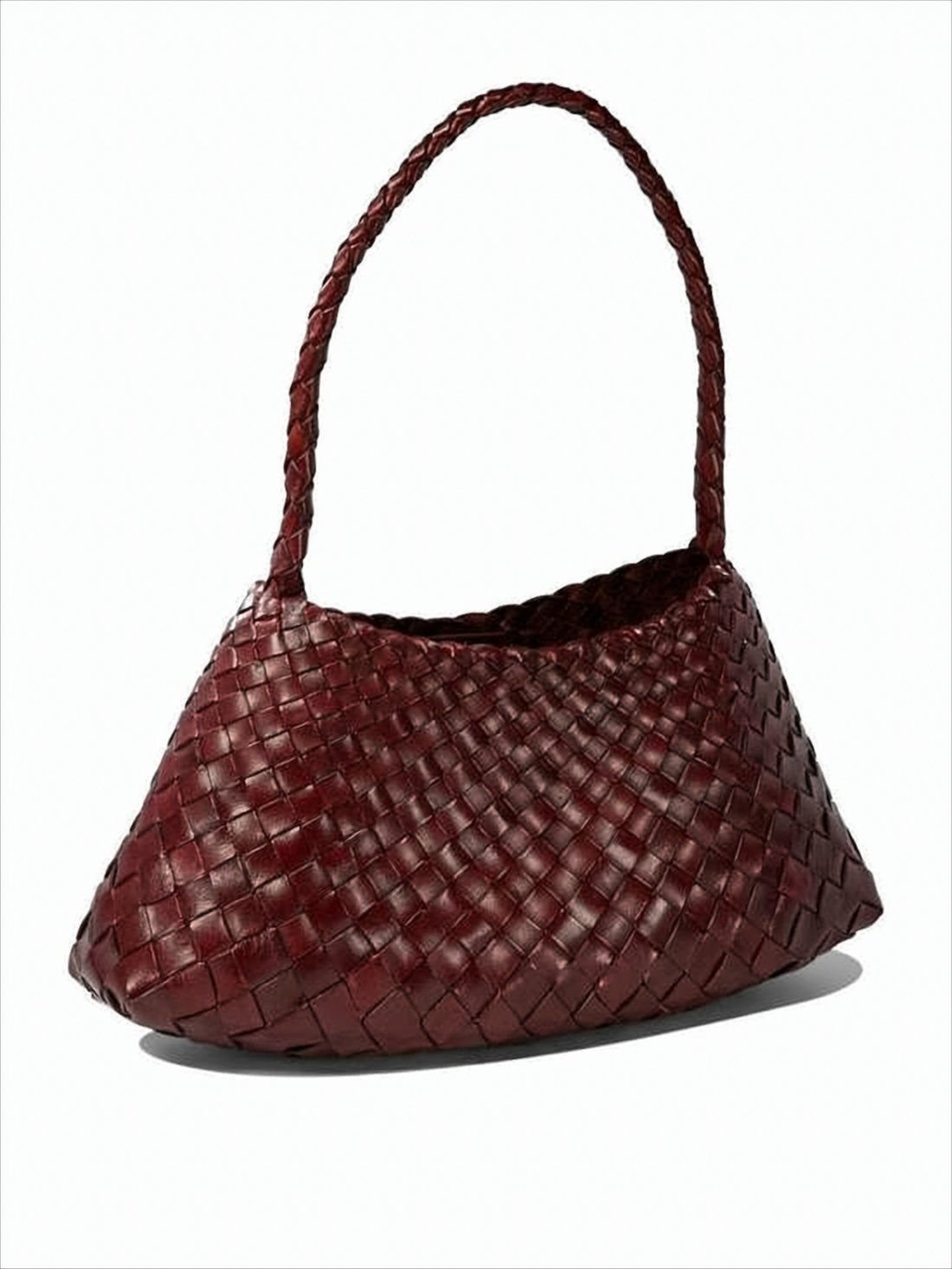Mini Shoulder Bag with Woven Buffalo Leather Design