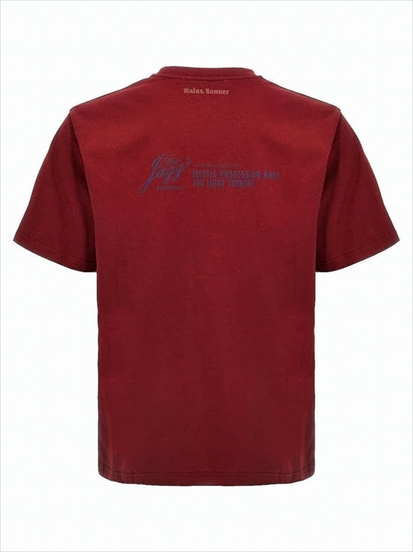 Cropped Short-Sleeve T-Shirt with Bold Arched Print