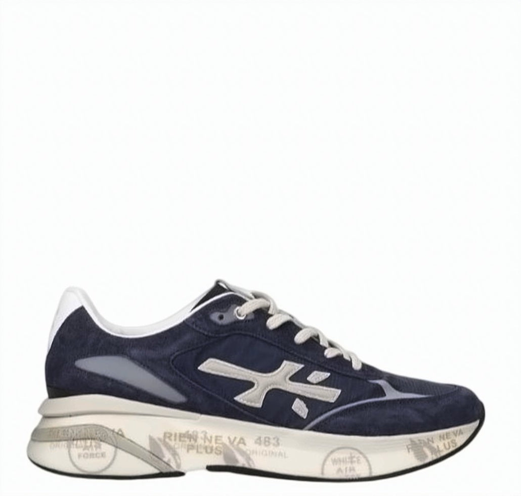 Blue Moerun Lace Up Sneakers