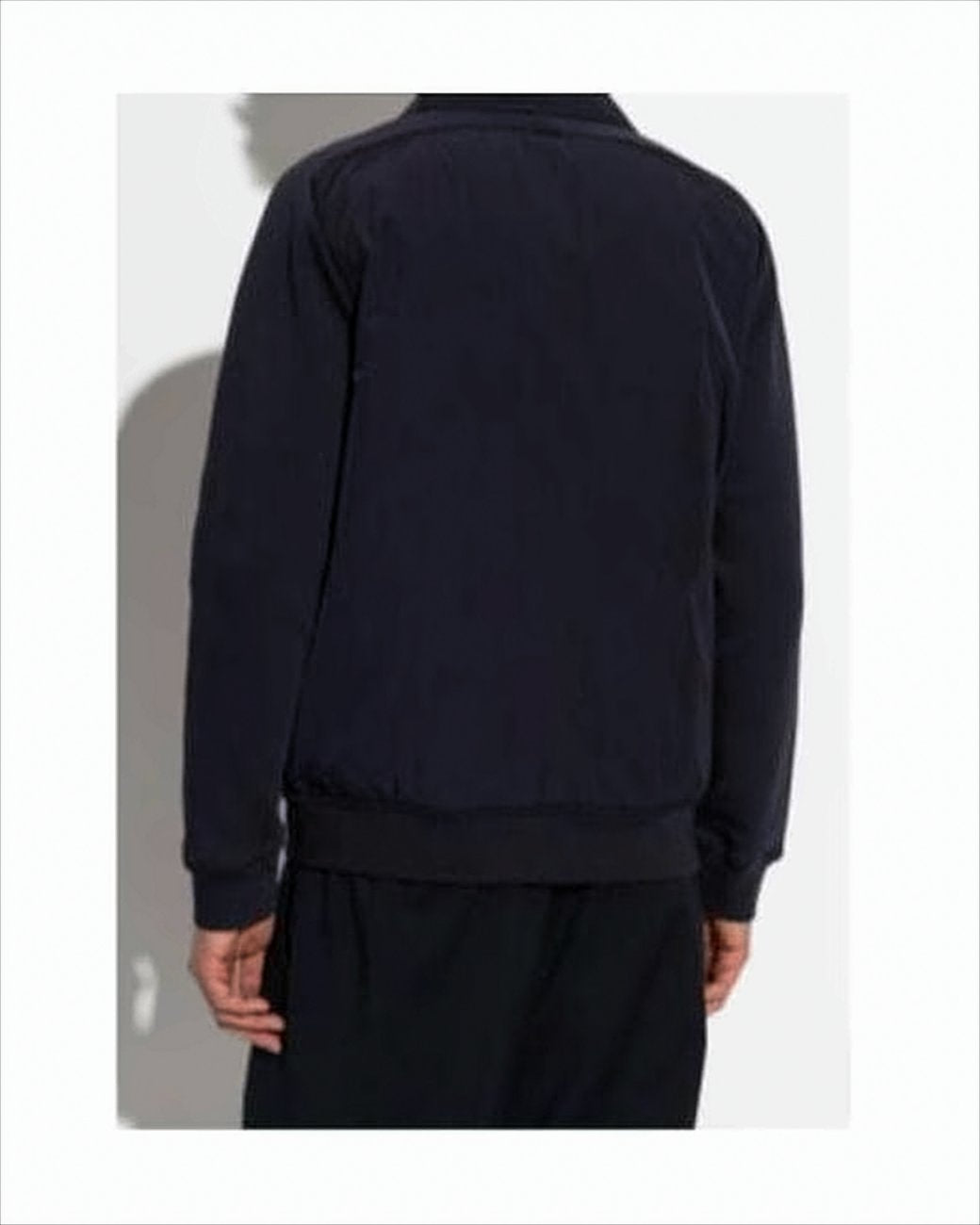 Minimalist Black Jacket with Subtle Multicolor Accents
