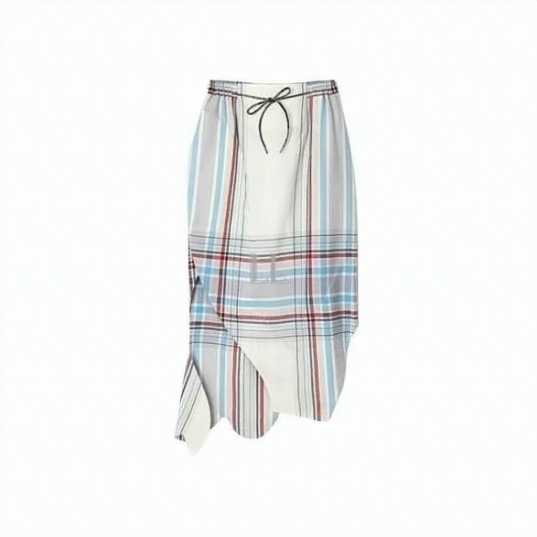 Hem Midi Skirt with Drawstring Waist