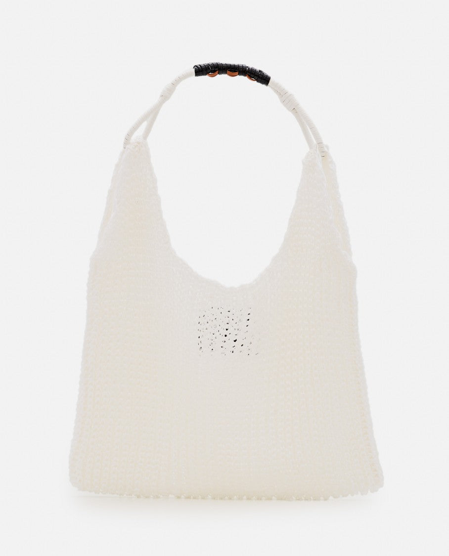 White Mesh Design Shopper Bag