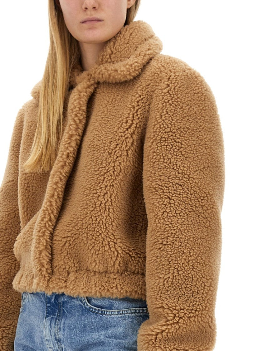Cropped Furry Effect Jacket