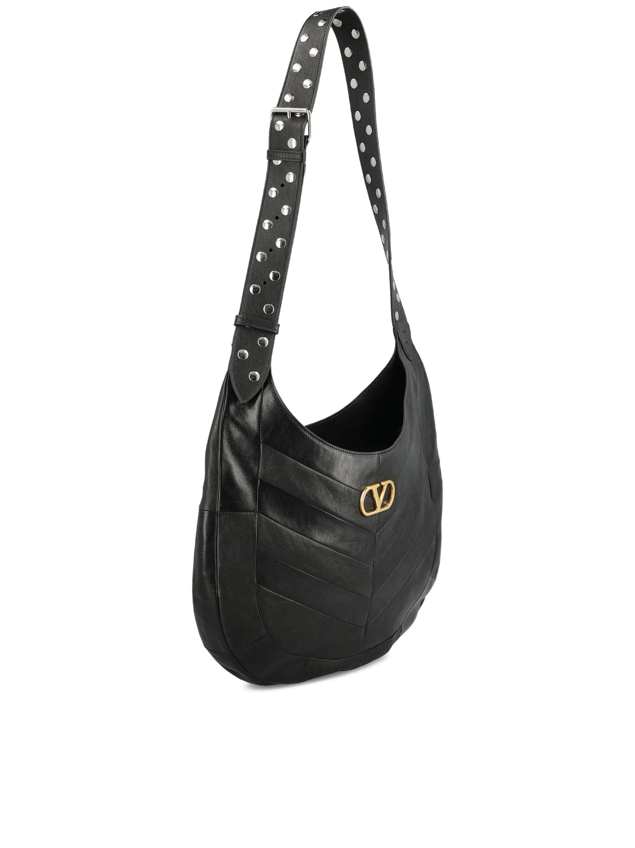 Black Hoboho Chevron Nappa Leather Bag