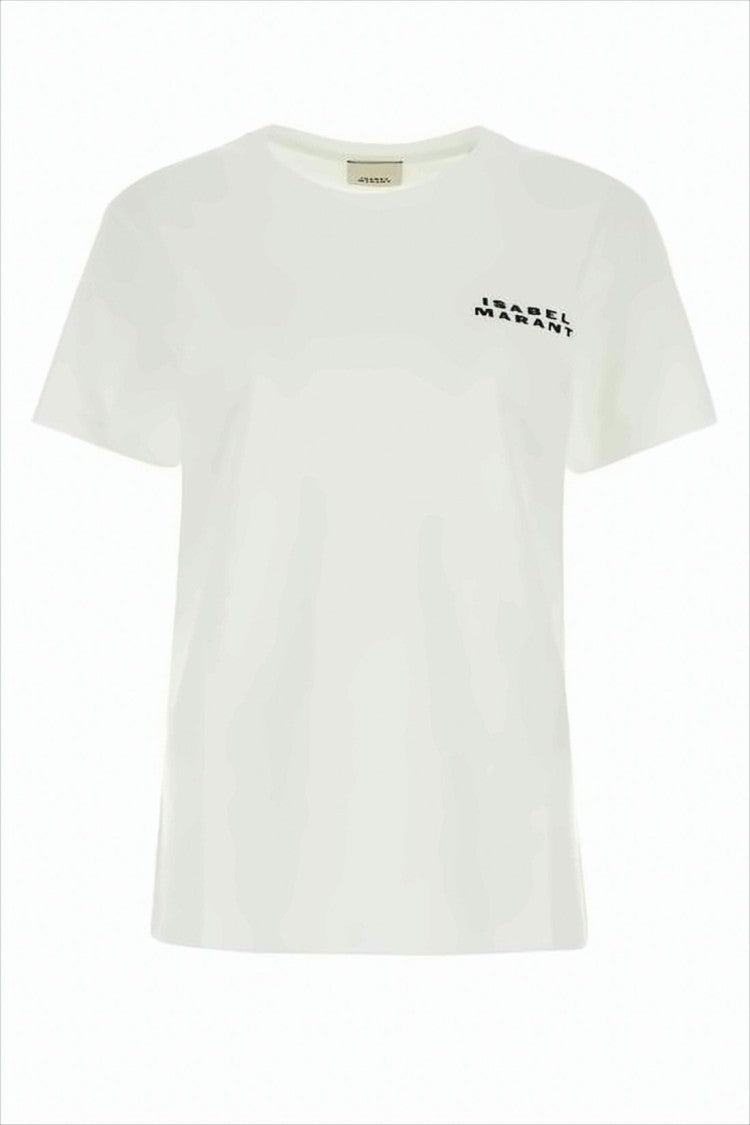 Short-Sleeved Relaxed White T-Shirt with Subtle Logo