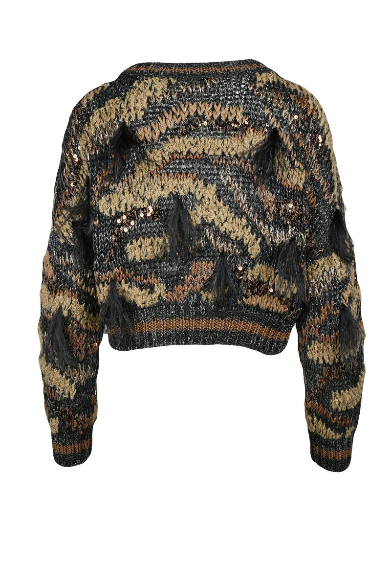 Textured Cropped Sweater