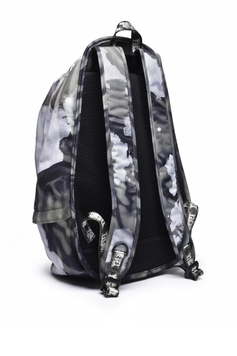 Structured Urban Backpack with Abstract Pattern