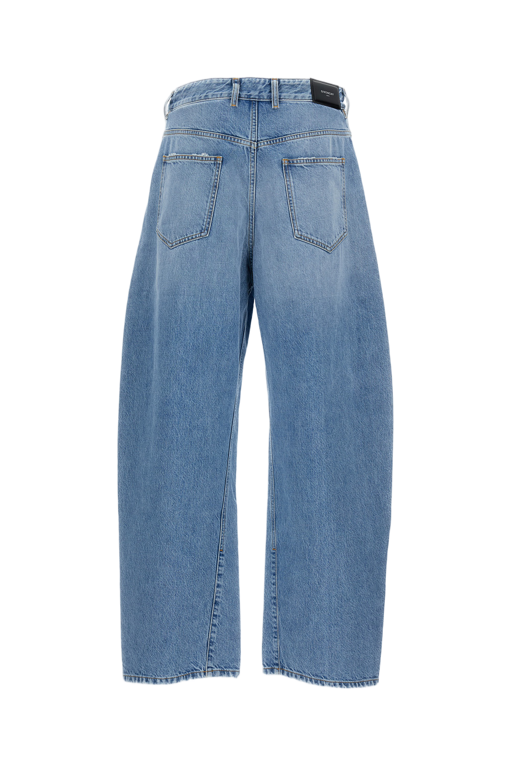 Light Blue Denim Jeans With Bias-Cut Seams