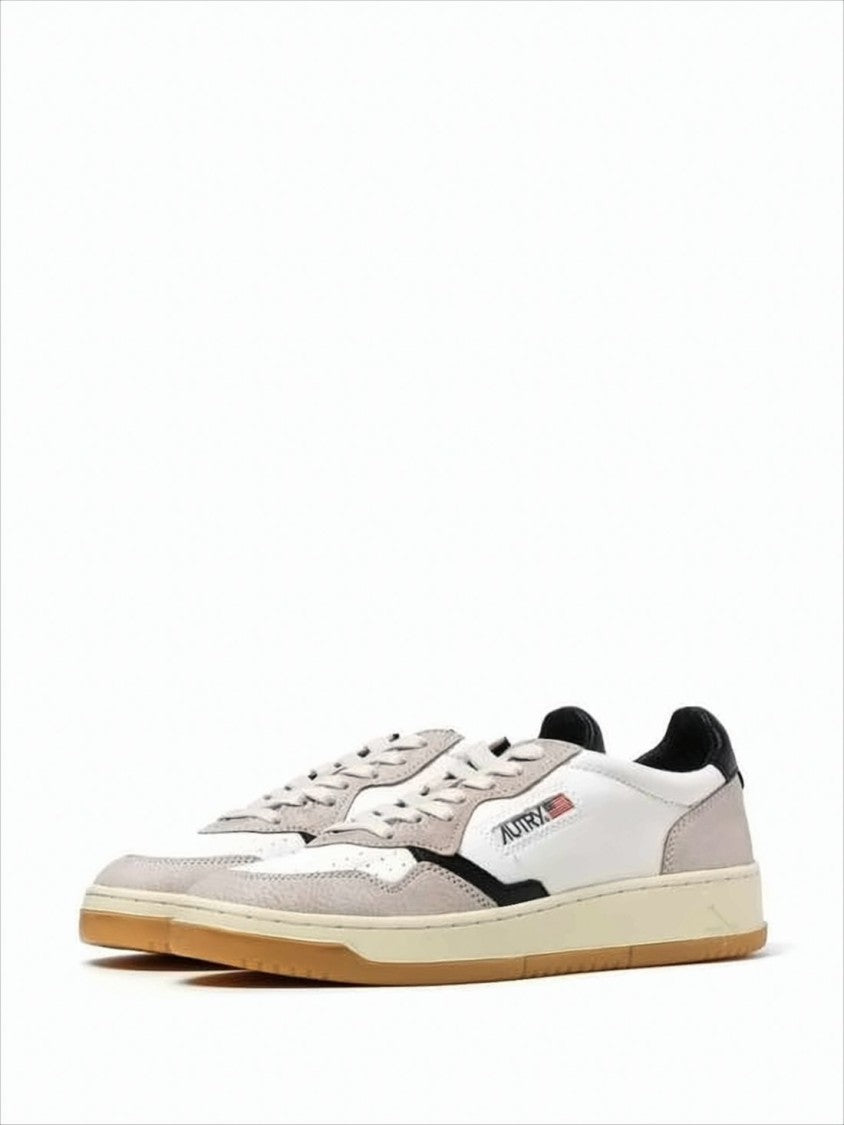 Low-Top Sneakers with Leather and Suede Panels