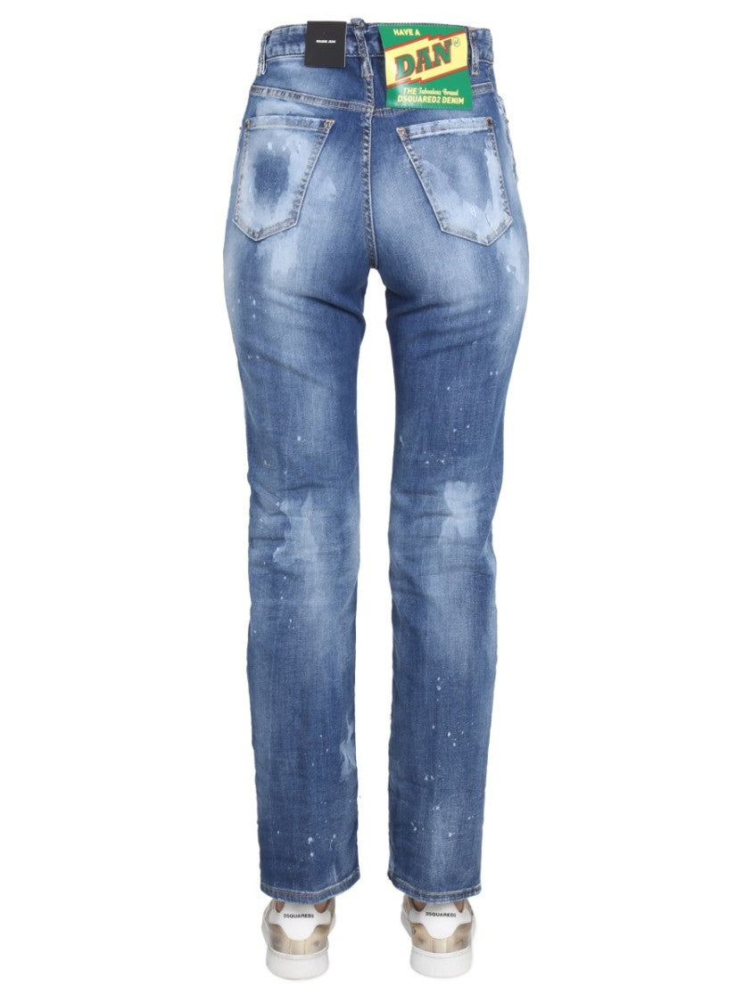 Straight-Leg Denim Jeans