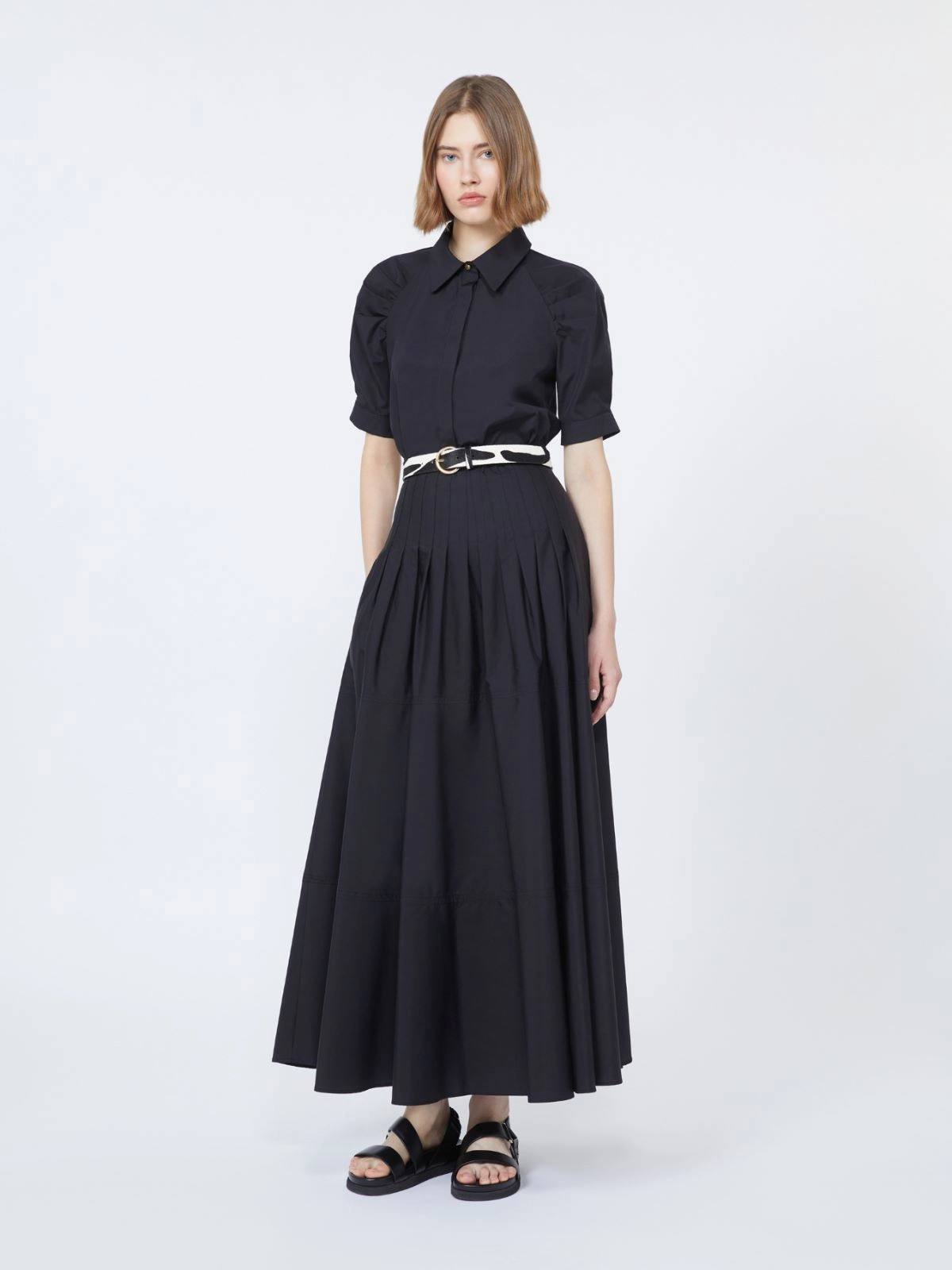 Classic Short-Sleeved Blouse with Puffed Sleeves
