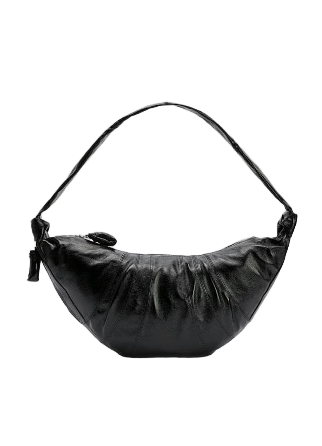 Crescent-Shaped Crossbody Bag with Knotted Strap Details