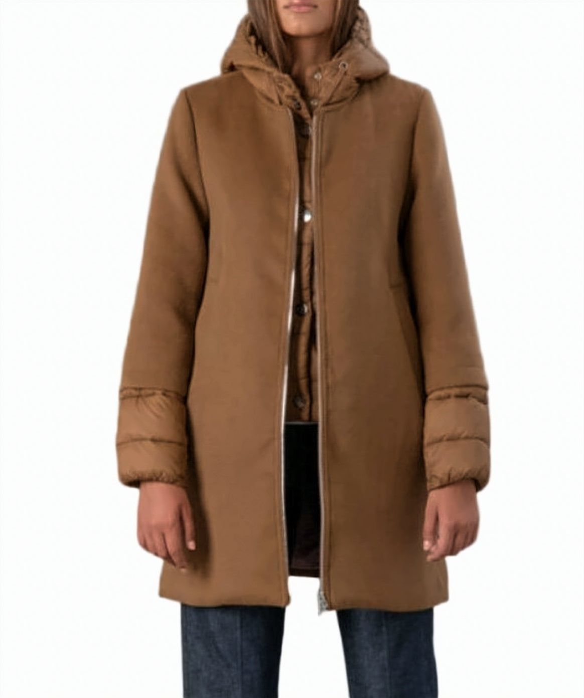 Shiny Velour Coat with Chanel Collar
