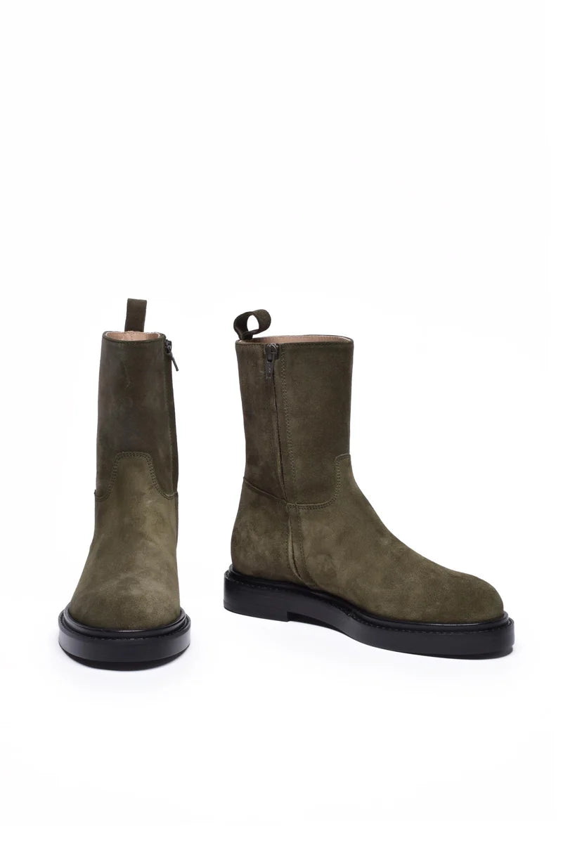 Suede Ankle Boot - Green