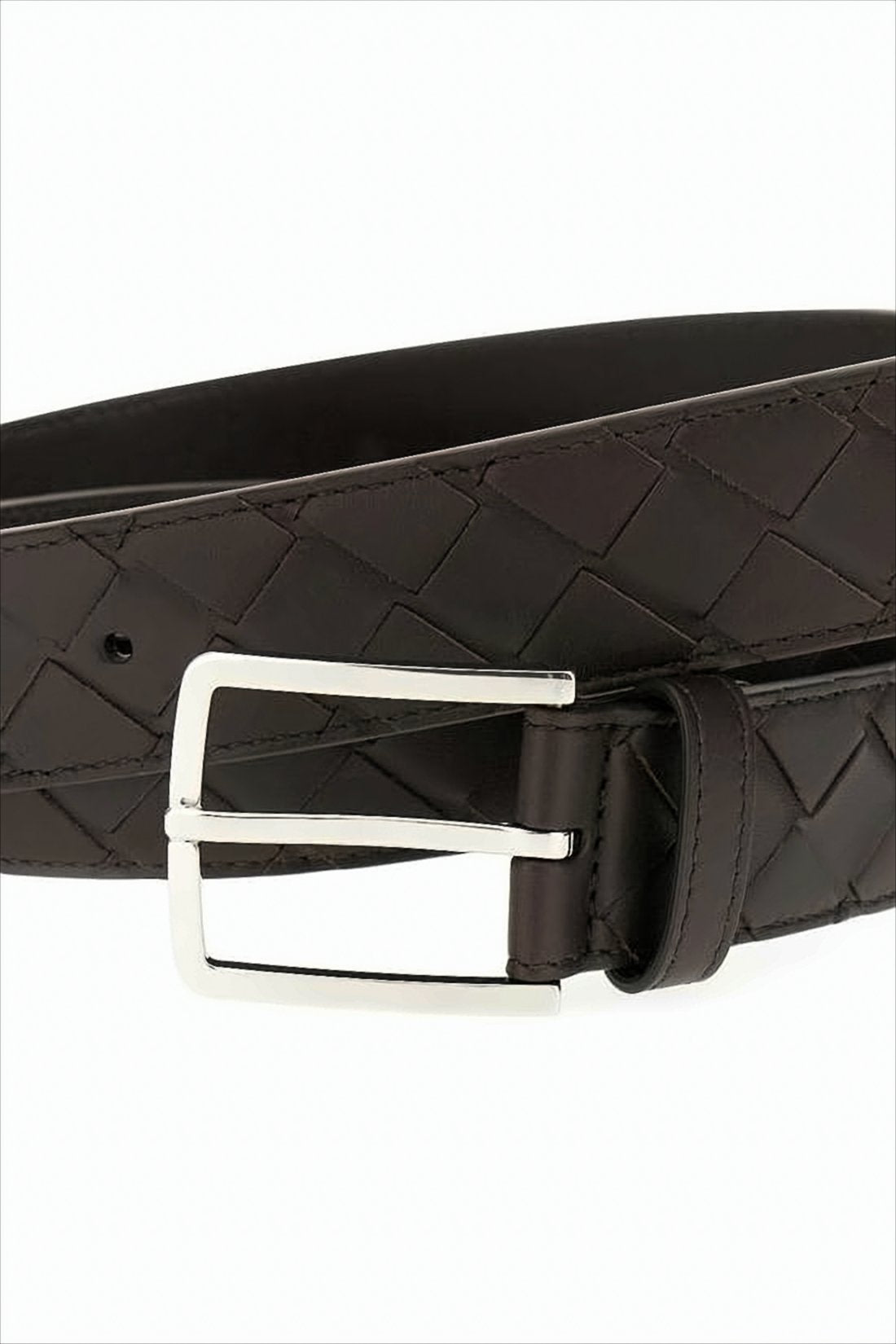 Leather Belt with Subtle Woven Pattern