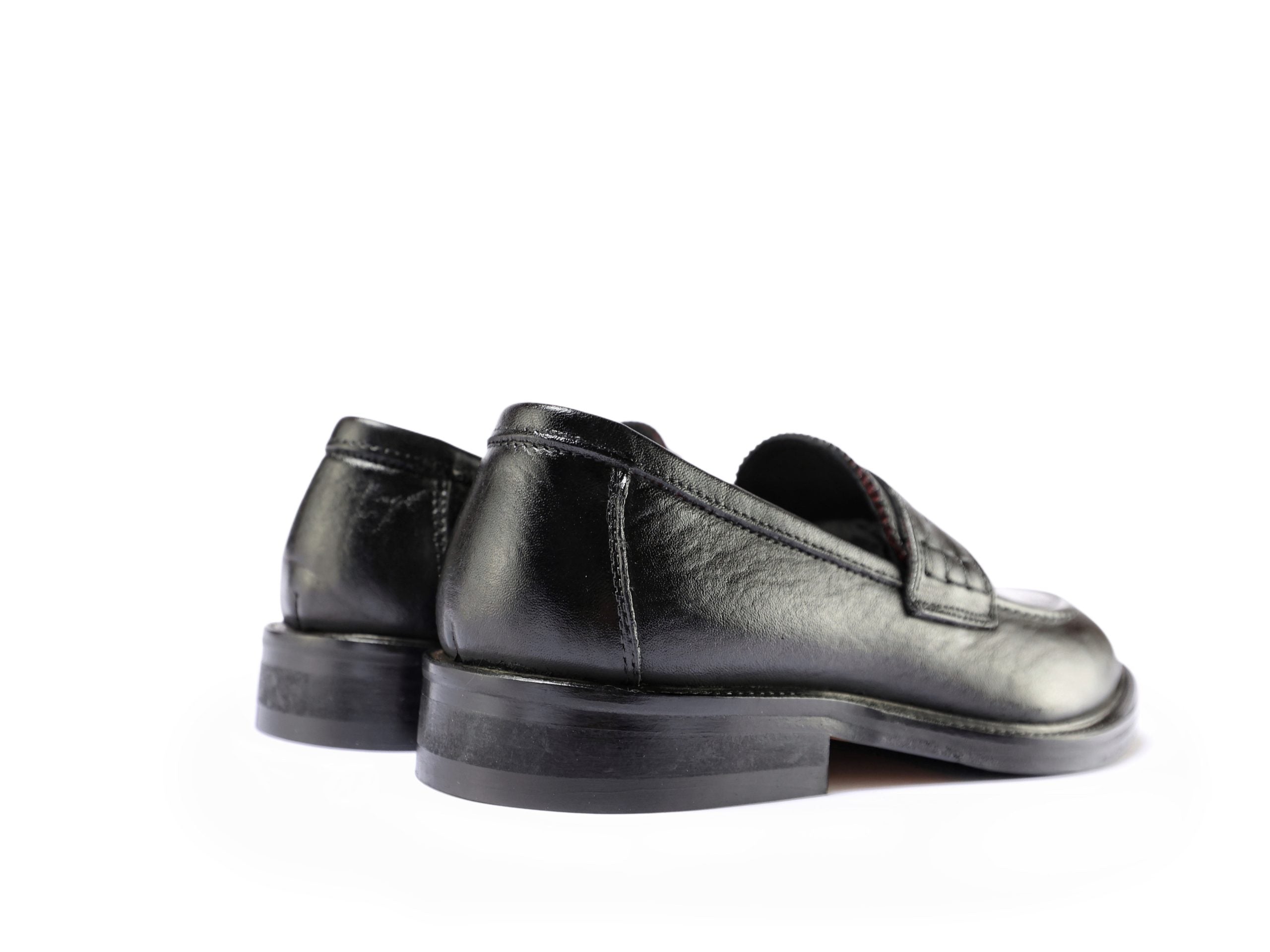 Buffalo Leather Loafers with Stitched Apron Front