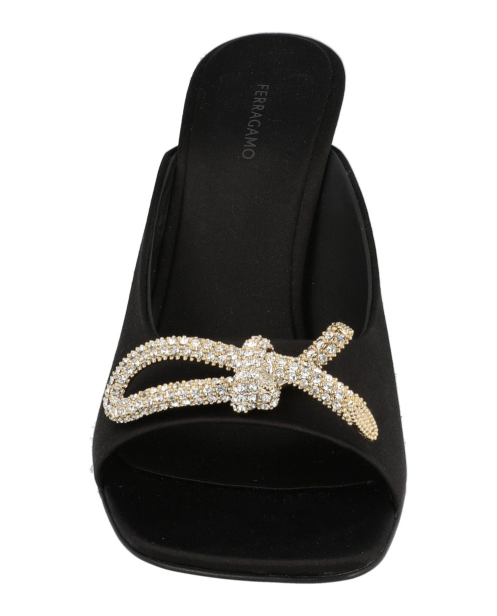 Crystal-Embellished Knot-Detail Mules