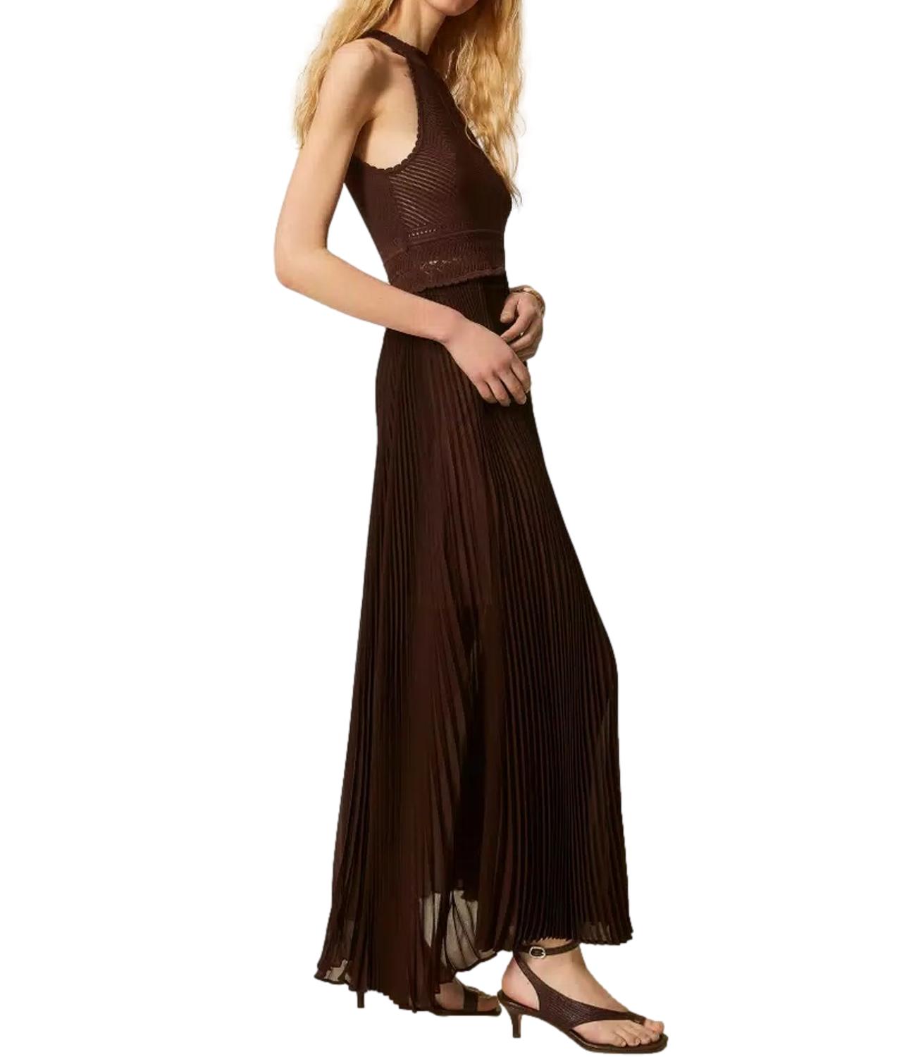 Textured Bodice Sleeveless Maxi Dress
