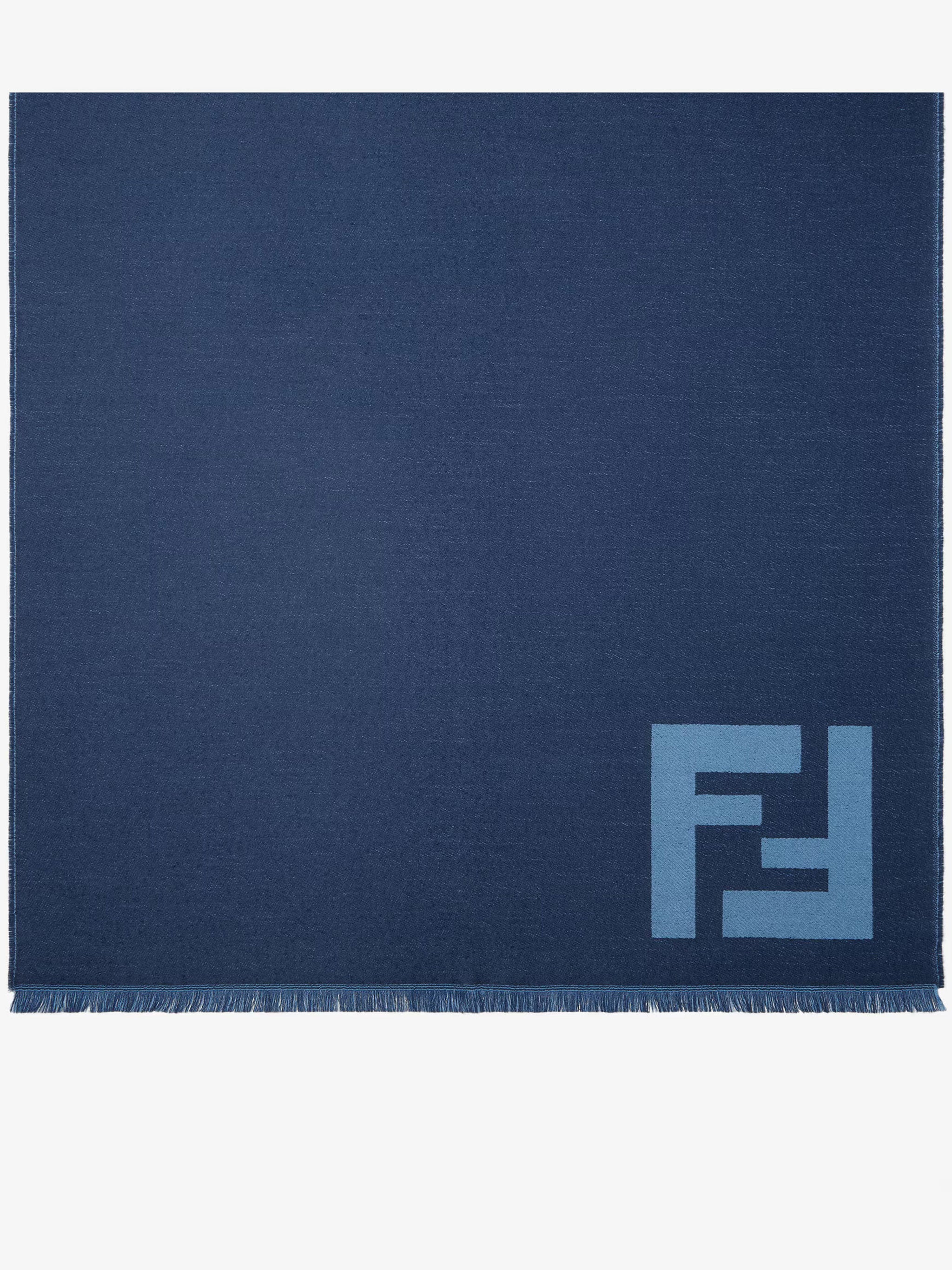 FF Long Rectangular Navy Geometric Scarf