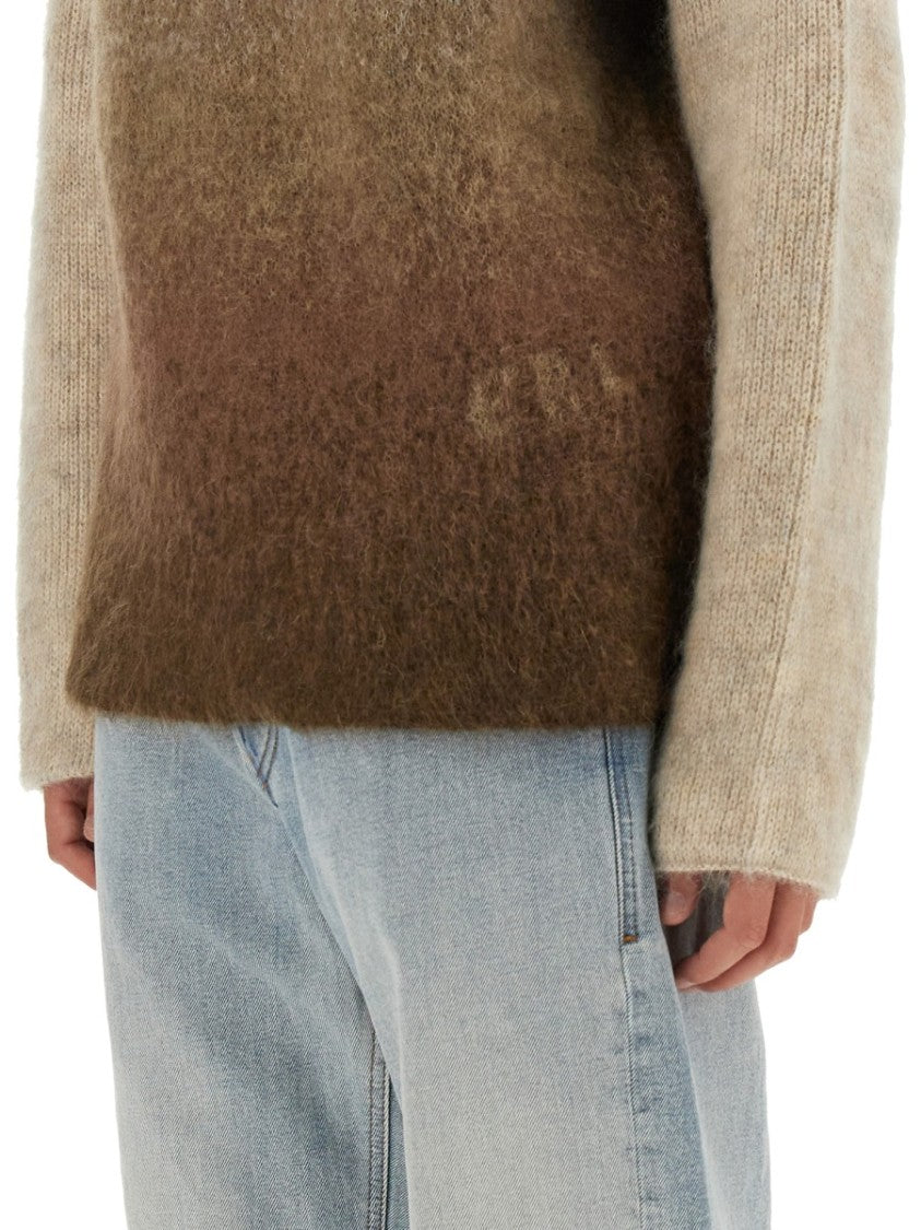 Gradient Mohair Blend Knit With Relaxed Silhouette
