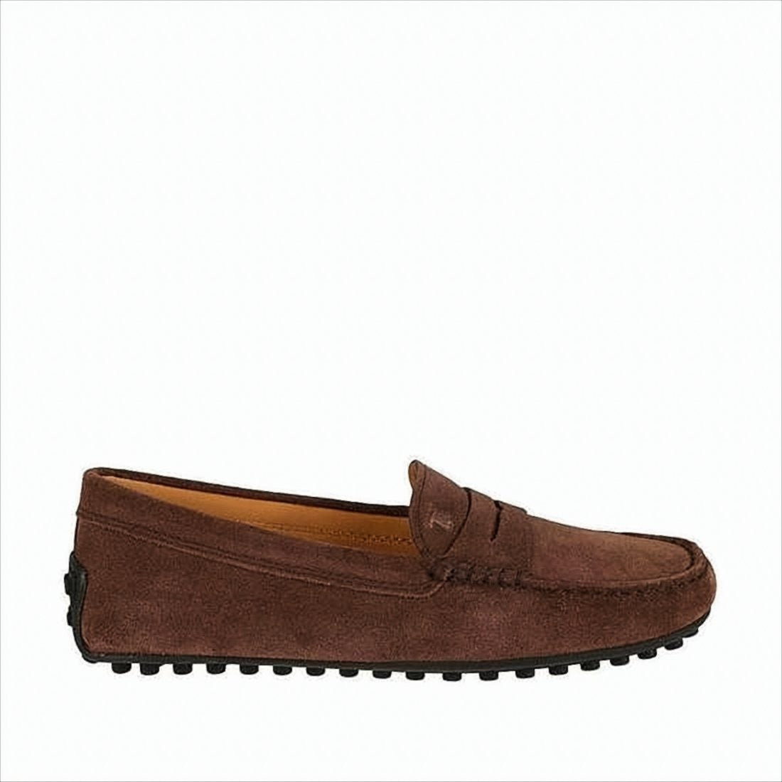 Suede Penny Strap Loafers with Rounded Toe by Tod's