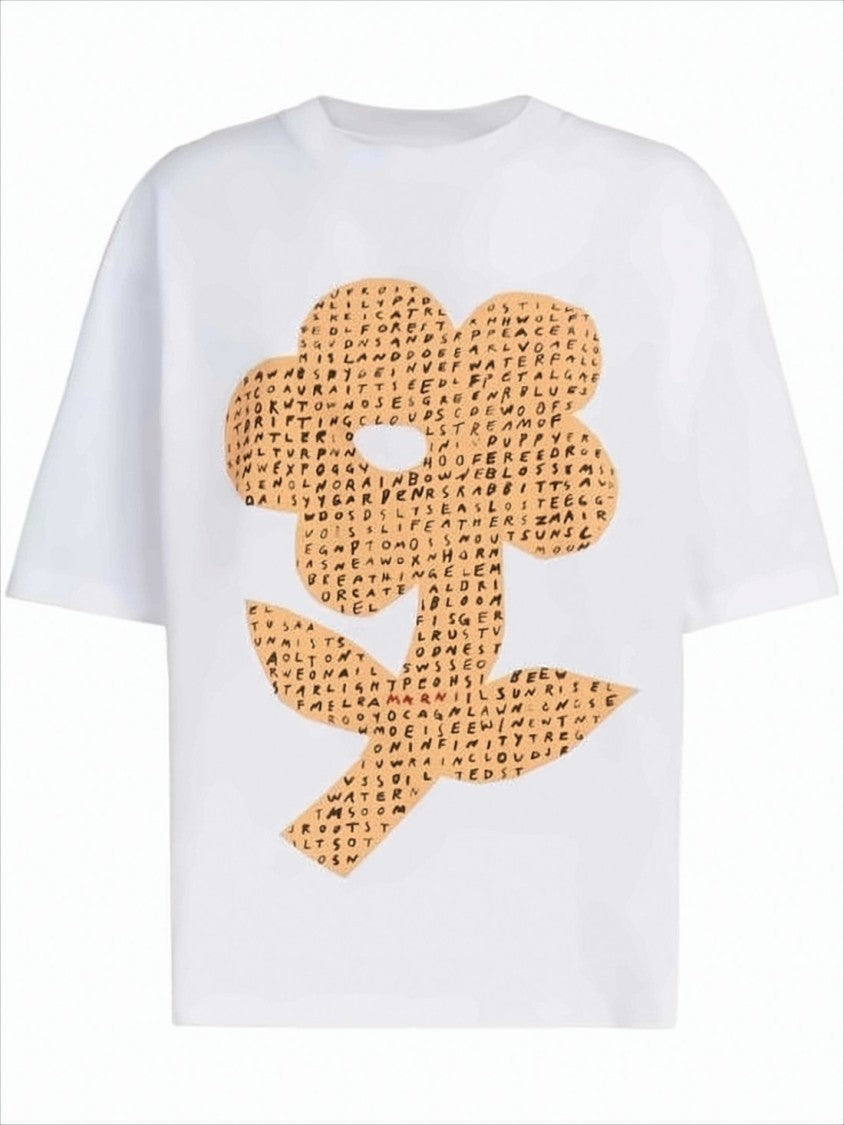 Short-Sleeve T-Shirt with Large Flower Graphic and Relaxed Fit
