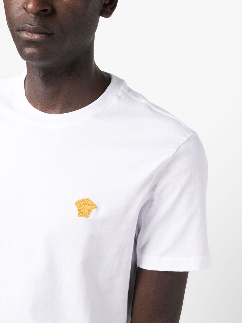 Regular Fit Silk-Nylon Blend White T-Shirt