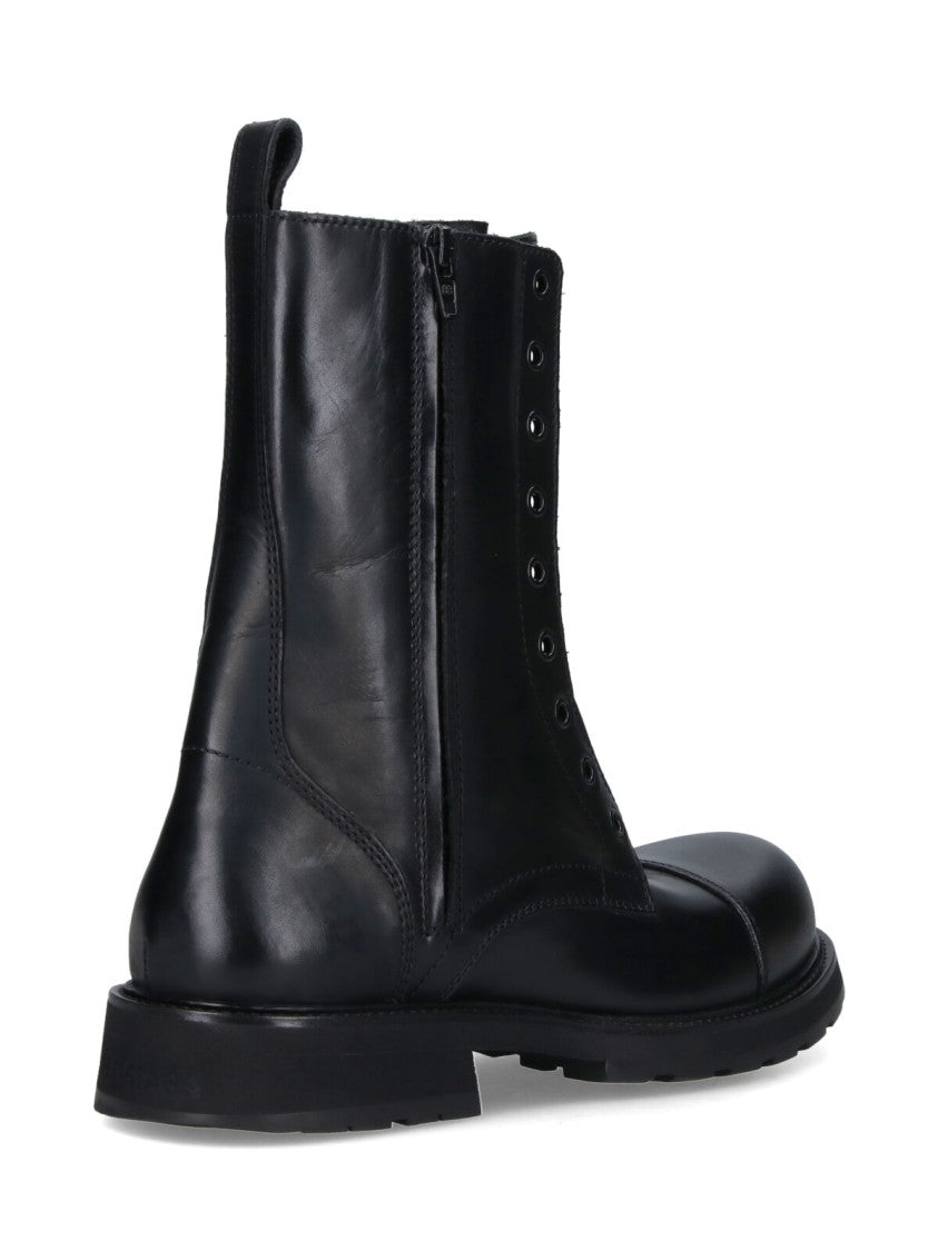 Ankle-High Contemporary Black Boots With Sturdy Sole