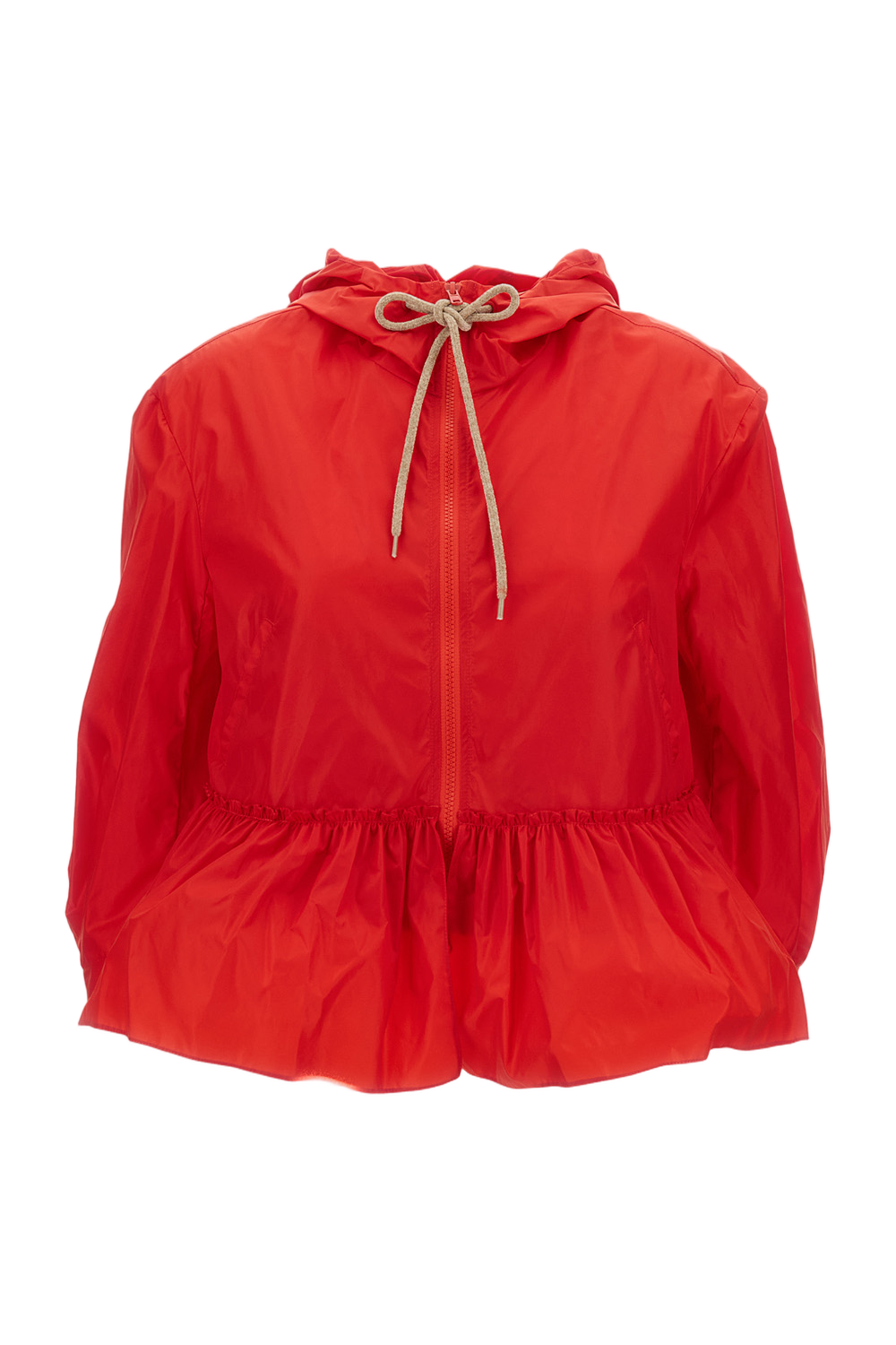 Bungee-Style Drawstring Jacket with Pleating Details