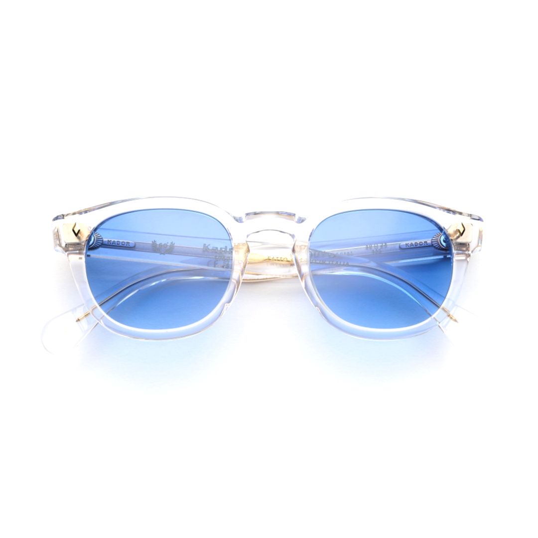 Jolly Special-1432-S Transparent Frame Sunglasses with Gradient Blue Lenses