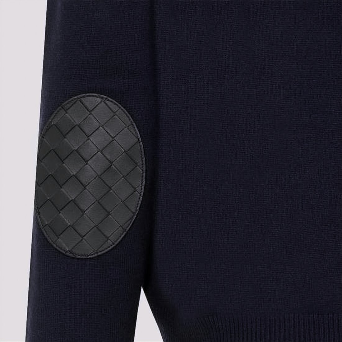 Cashmere Blend Sweater with Woven Elbow Patches
