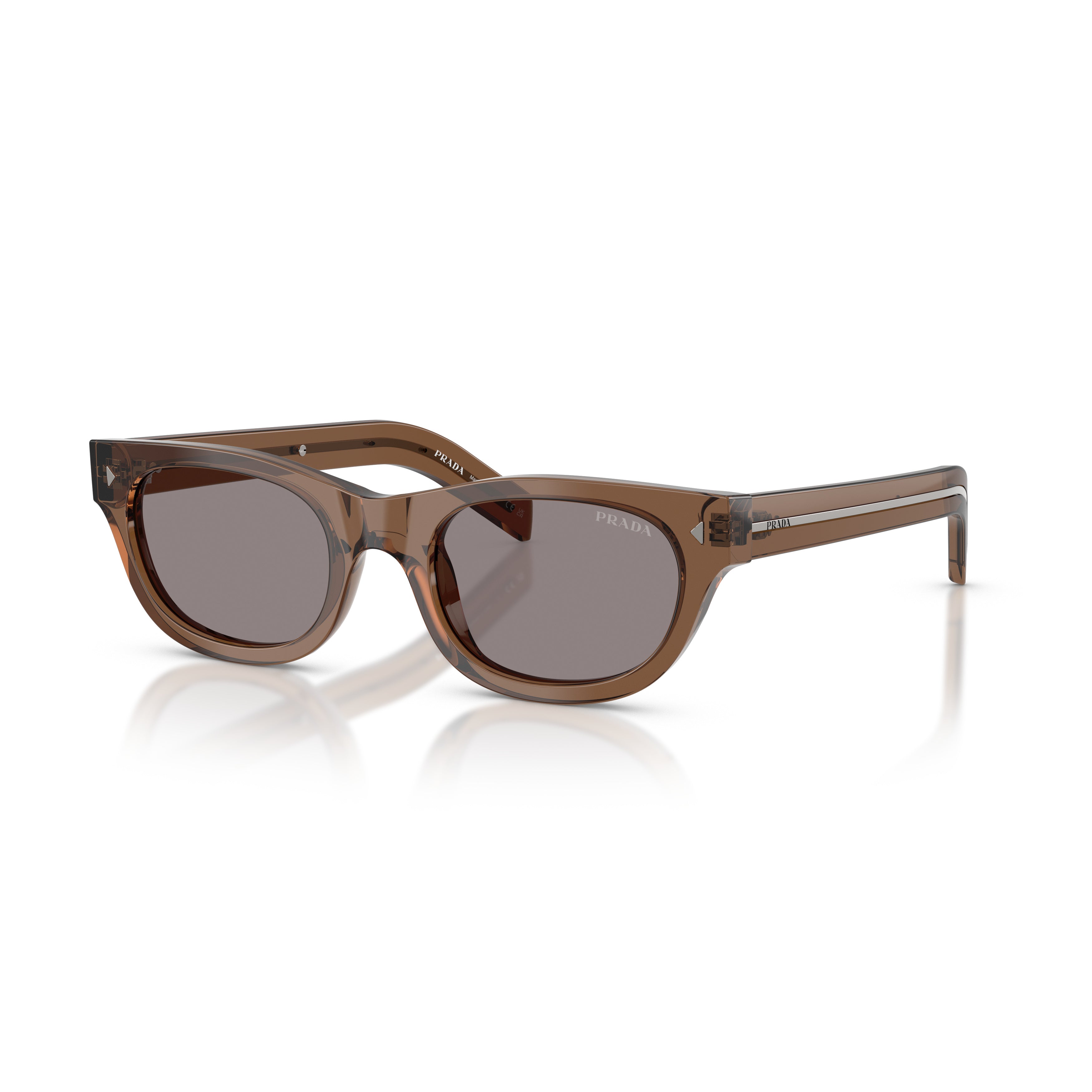 0pr C09s Translucent Brown Acetate Rectangular Sunglasses