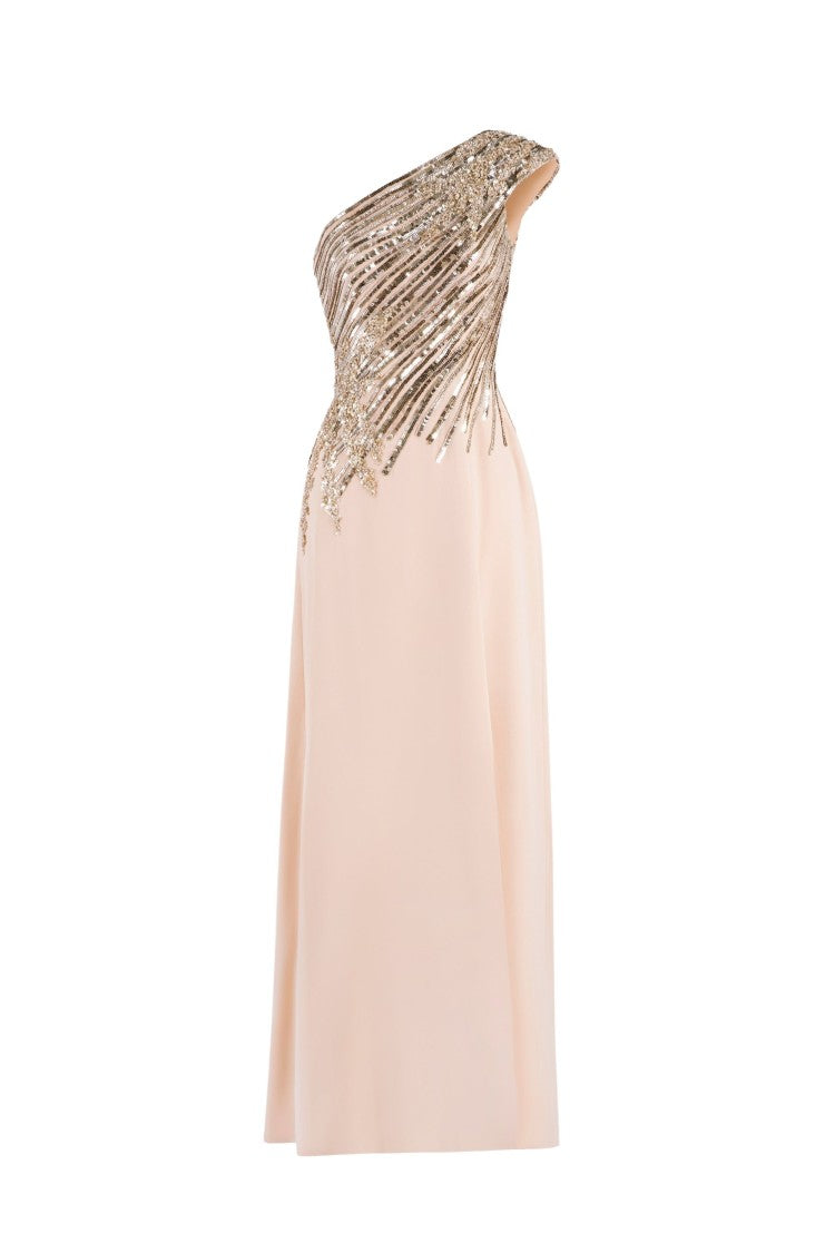 One Shoulder Sequin Long Dress