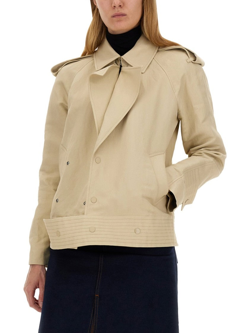 Structured Double-Breasted Trench Jacket