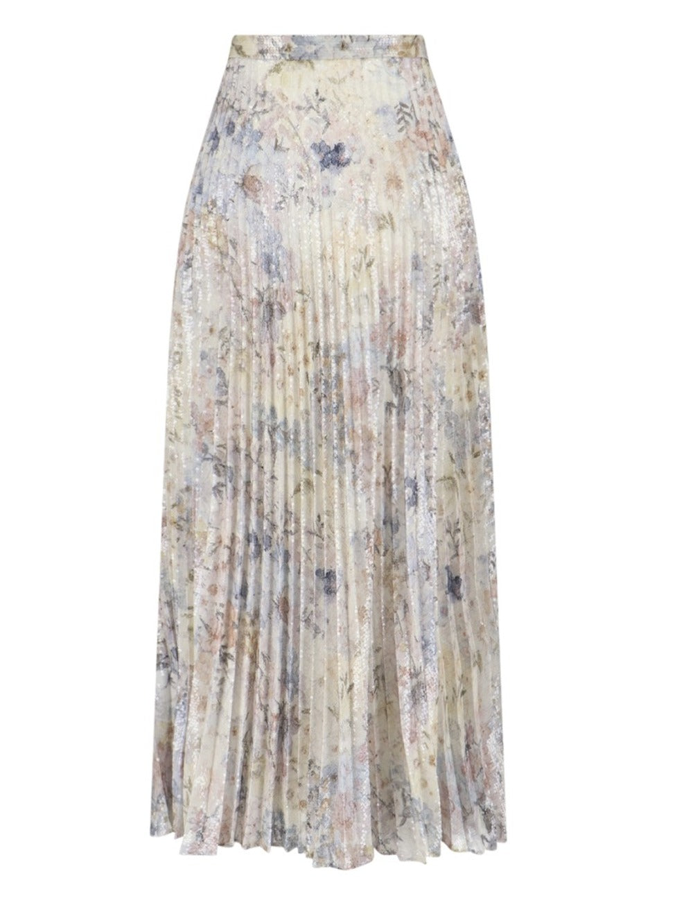 Floral Pleated Maxi Skirt – Multicolor