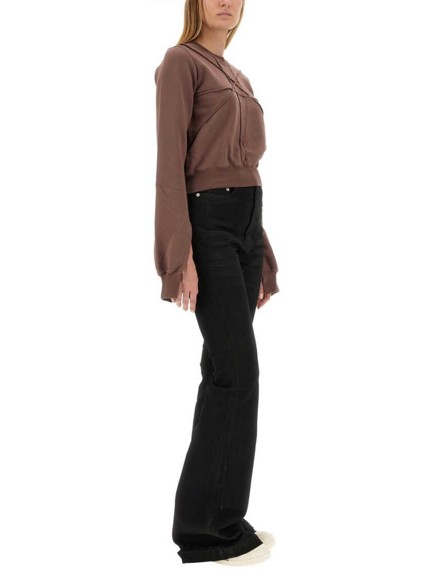 Cropped Sweatshirt With Flared Sleeves