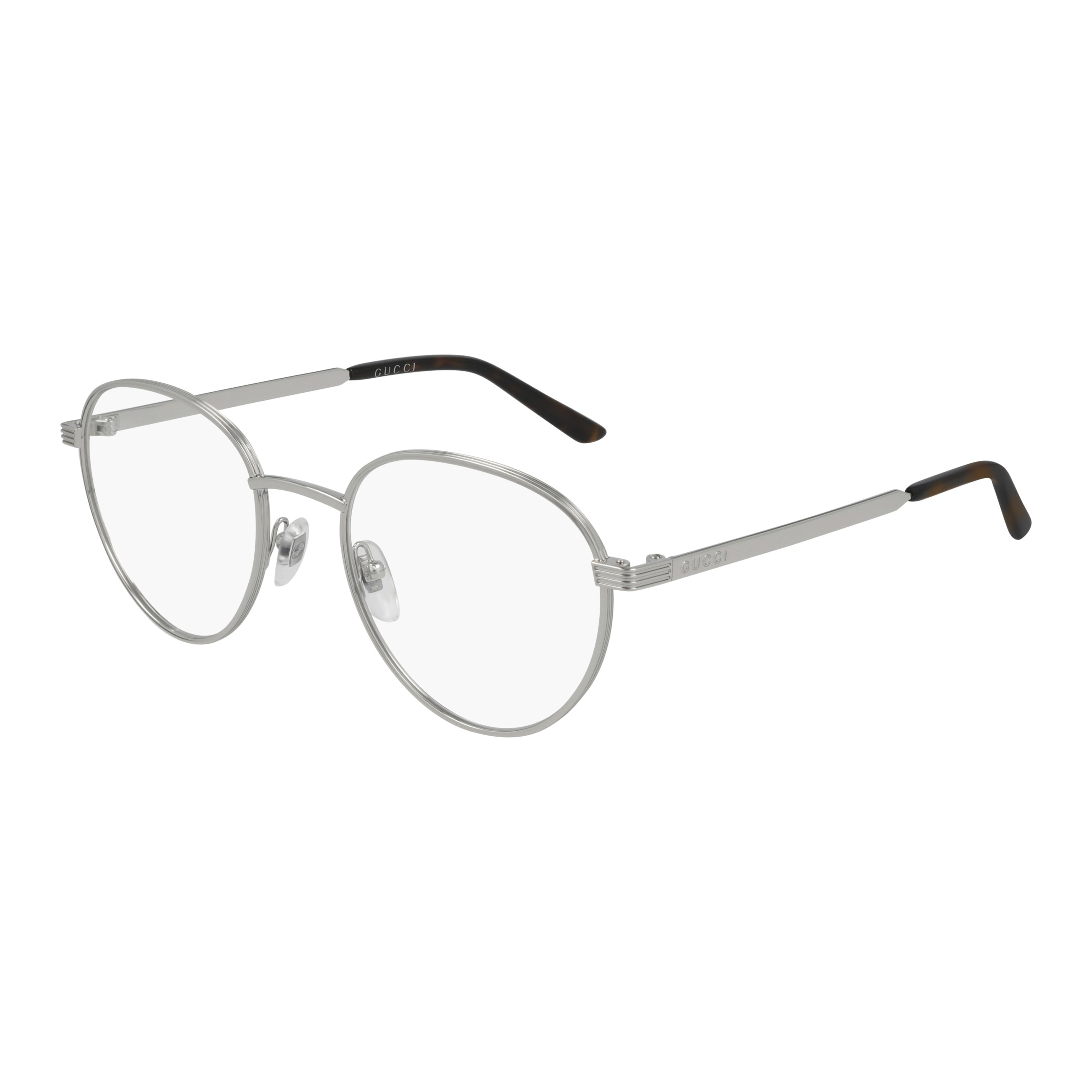 Gg0942o Rounded Silver-toned Eyeglasses