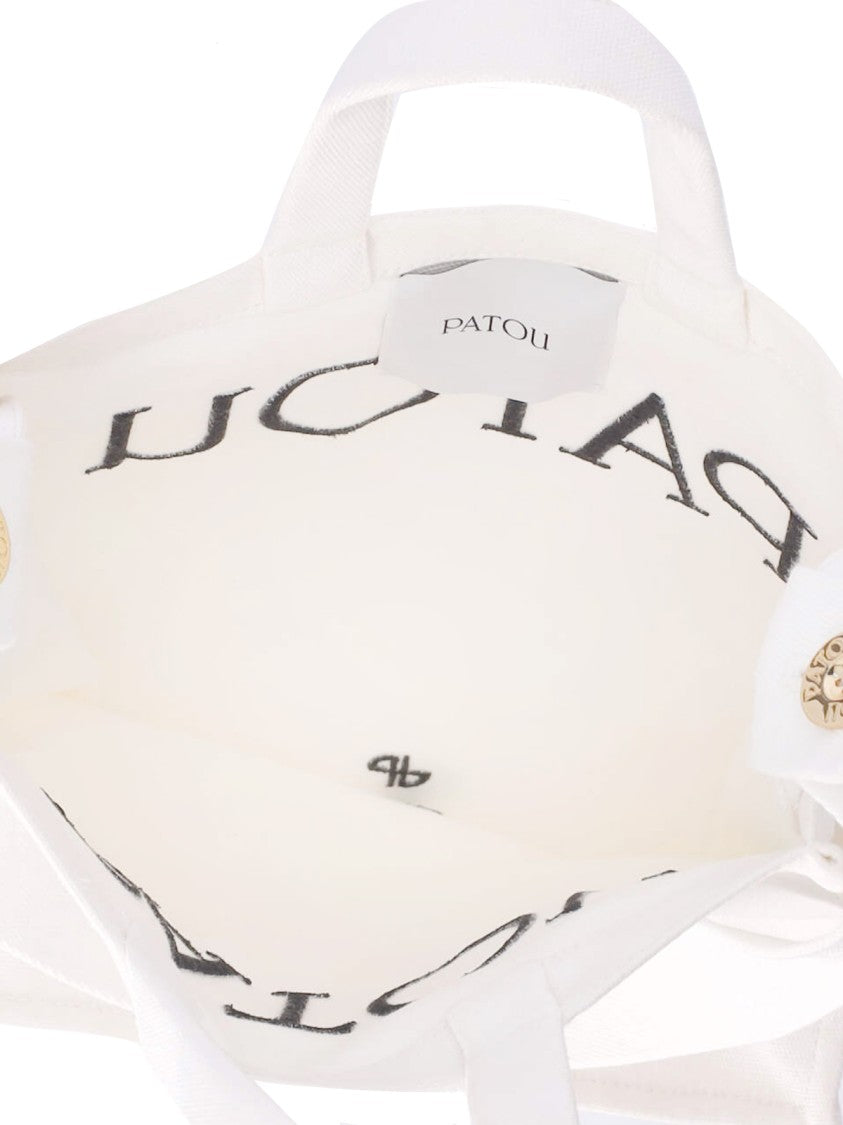 Vertical Logo Tote Bag – White