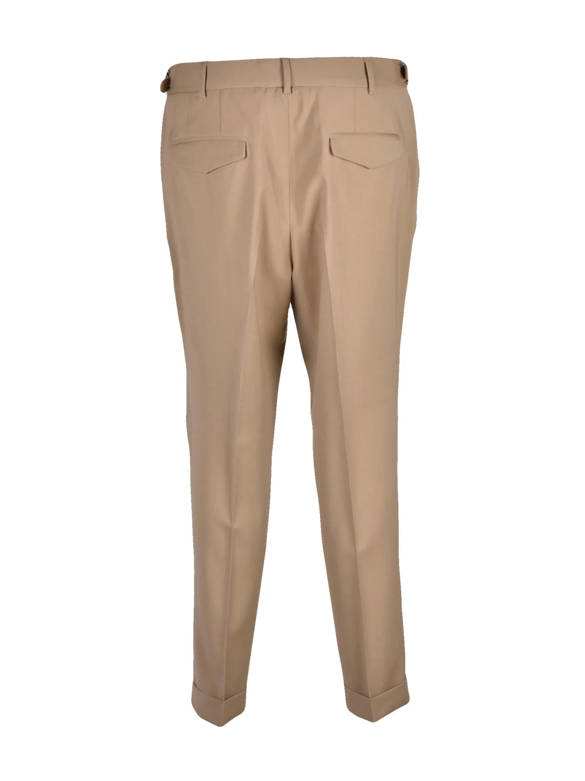 Paoloni Classic Virgin Wool Trousers - Beige