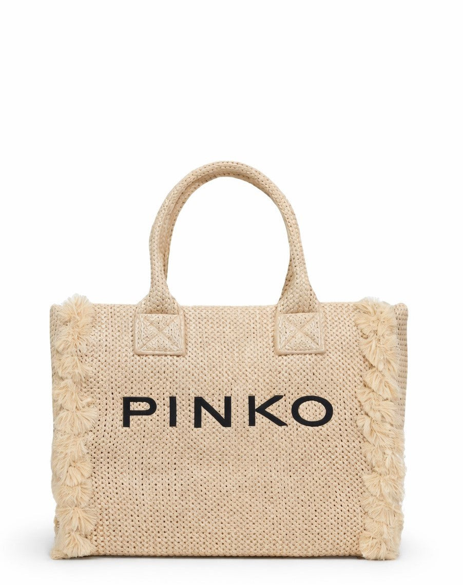 Beach Shopper Embroidered Raffia Bag