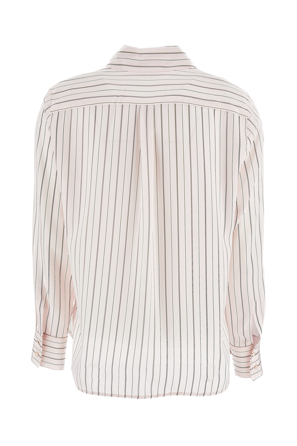 Pinstripe Silk Shirt with Concealed Placket